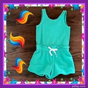 Kids Teal Tank Romper - Sz 4T